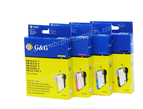 Brother LC38 BCMY bundle compatible printer cartridges
