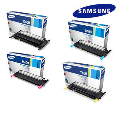 Samsung CLT-P409C Genuine B,C,M,Y Bundle Laser Cartridges