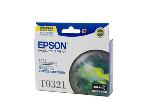 Epson T0321 Genuine Black Ink Cartridge - 870 pages