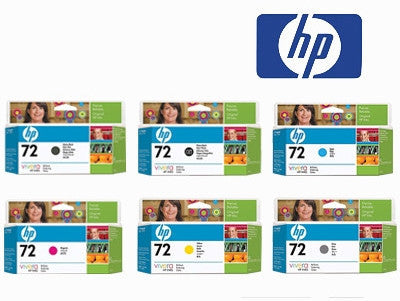 HP 72 Genuine B,BM,C,M,Y & PG (6) High Yield Value Pack Ink Cartridges