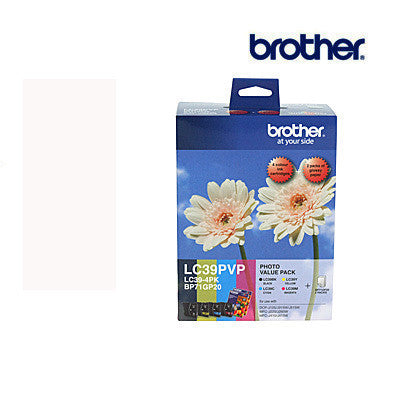 Brother LC39PVP Genuine B,C,M,Y Bundle Ink Cartridge