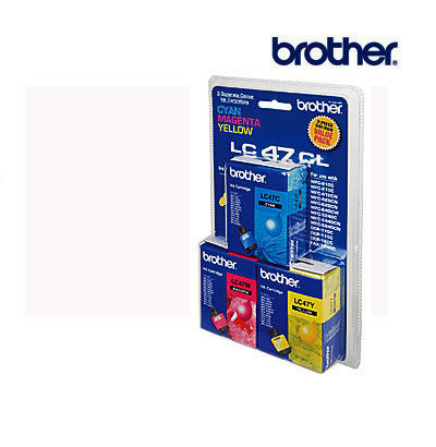 Brother LC47 Genuine Cyan, magenta, & Yellow 3 Pack  Ink Cartridge