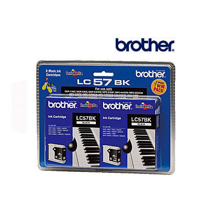 Brother LC57B genuine Twin Pak Black Ink Cartridge