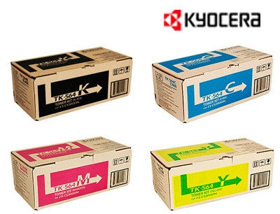 Kyocera TK-564K, TK-564C, TK-564M, TK-564Y bundle Genuine Toner Cartridges
