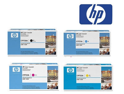 HP 5500/5550 genuine cartridge bundle for  HP C9730A, C9731A, C9732A, C9733A,