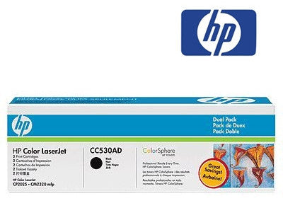 HP CC530AD Genuine Black Toner Dual Pack Cartridge
