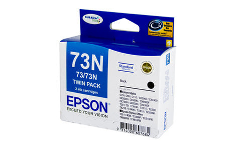 Epson T1051 (73N) Black Ink Cartridge Twin Pack - 230 pages each