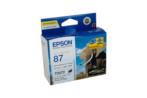 Epson T0870 Gloss Optimiser Ink Cartridge - 3,165 pages