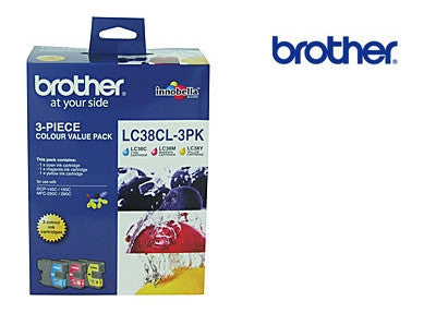 Brother LC39CL3PK Genuine Cyan Magenta & Yellow 3 Pack  Ink Cartridge