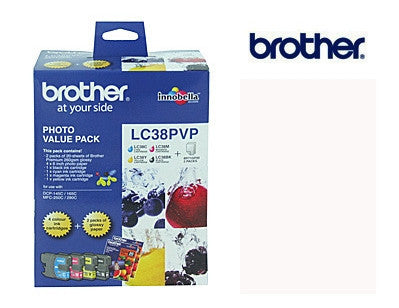 Brother LC-38PVP BCMY Genuine ink cartridges 