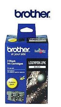 Brother LC-67HY-BK2PK  twin pack  ink cartridge