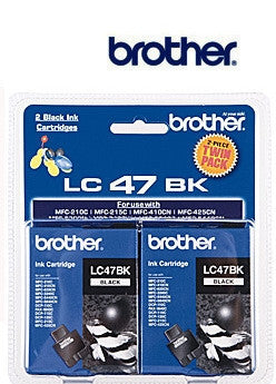 Brother LC47 Genuine Twin Pack Black Ink Cartridge
