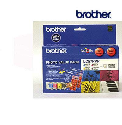 Brother LC57PVP  LC57B, LC57C, LC57M & LC57Y genuine printer cartridges for  DCP130C,  DCP330C,  DCP350C & other printers by Brother