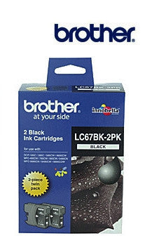 Brother LC67BK2PK  Genuine Black Twin Pack Ink Cartridges