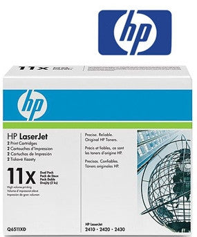 HP Q6511XD (HP 11XD) Genuine H/Yield Black Dual Pack Toner Cartridges