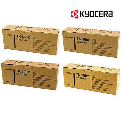 Kyocera TK-500 Genuine B,C,M,Y Bundle Laser Cartridges