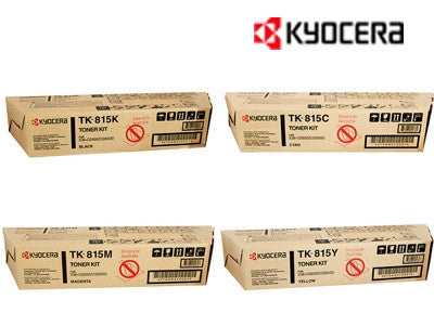 Kyocera TK-815 Genuine B,C,M,Y Bundle Toner Cartridges