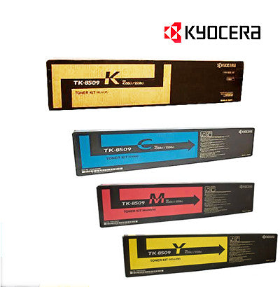 Kyocera TK-8509 Genuine B,C,M,Y Bundle Toner Cartridges