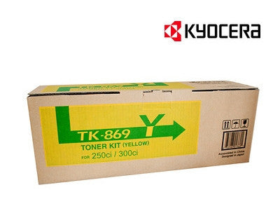 Kyocera TK-869Y yellow genuine printer cartridge for  TASKalfa 250ci, TASKalfa 300ci printers by Kyocera
